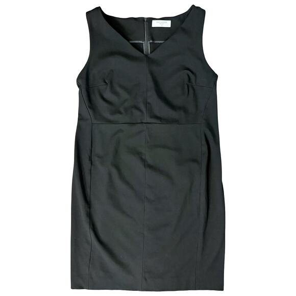 MM Lafleur Black Ponte V-Neck Sheath Sleeveless Pencil Dress Plus Size +2 / 18 - Picture 7 of 10